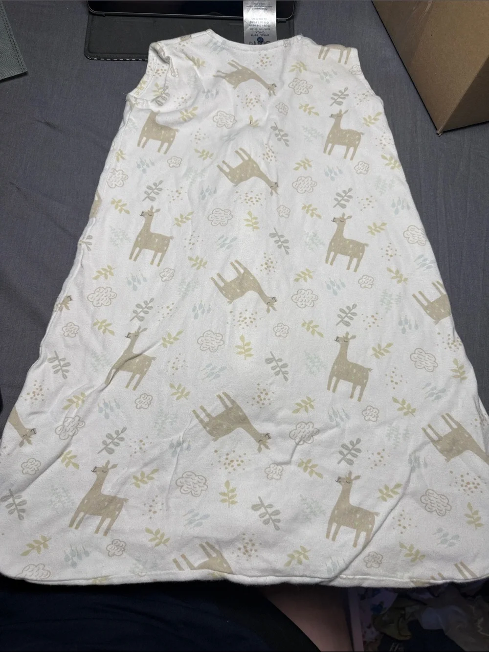 Halo White Sleep Sack with Cream Deer Print